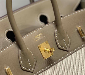 Hermes Birkin Tote Bag Swift leather with canvas 285900 - 25cm - View 5