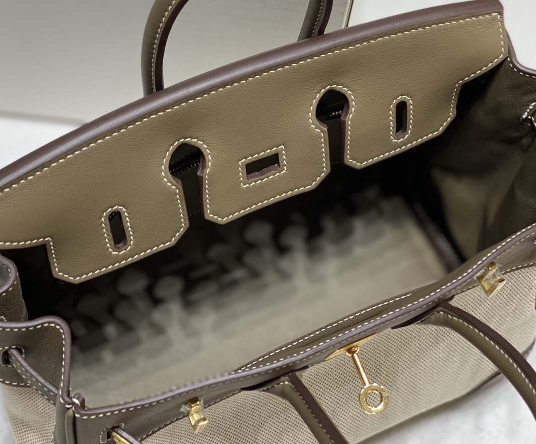 Hermes Birkin Tote Bag Swift leather with canvas 285900 - 25cm - View 9