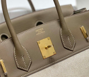 Hermes Birkin Tote Bag Swift leather with canvas 285900 - 25cm - View 14