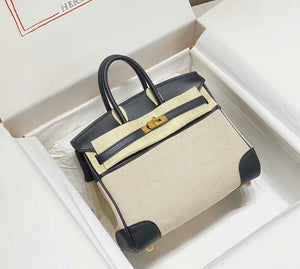 Hermes Birkin Tote Bag Swift leather with canvas 285901 - 25cm - View 1