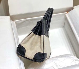 Hermes Birkin Tote Bag Swift leather with canvas 285901 - 25cm - View 3