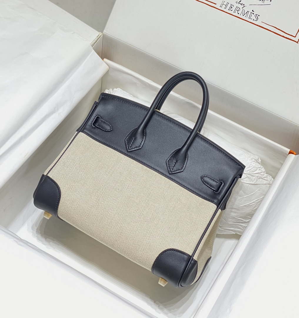 Hermes Birkin Tote Bag Swift leather with canvas 285901 - 25cm - View 4