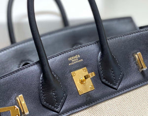 Hermes Birkin Tote Bag Swift leather with canvas 285901 - 25cm - View 6