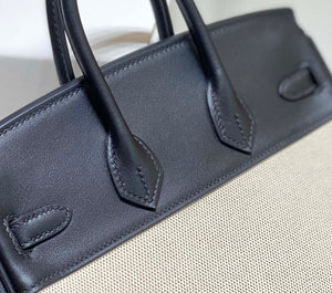 Hermes Birkin Tote Bag Swift leather with canvas 285901 - 25cm - View 7