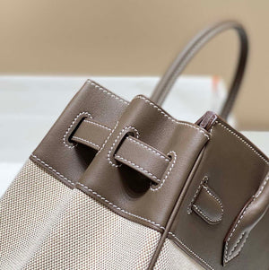 Hermes Birkin Tote Bag Swift leather with canvas 285902 - 30cm - View 5