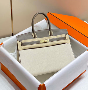 Hermes Birkin Tote Bag Swift leather with canvas 285902 - 30cm - View 10