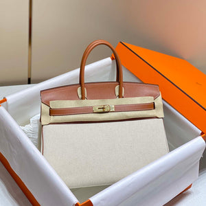 Hermes Birkin Tote Bag Swift leather with canvas 285903 - 30cm - View 10