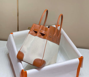 Hermes Birkin Tote Bag Swift leather with canvas 285903 - 30cm - View 15