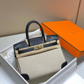 Hermes Birkin Tote Bag Swift leather with canvas 285904 - 30cm - View 1
