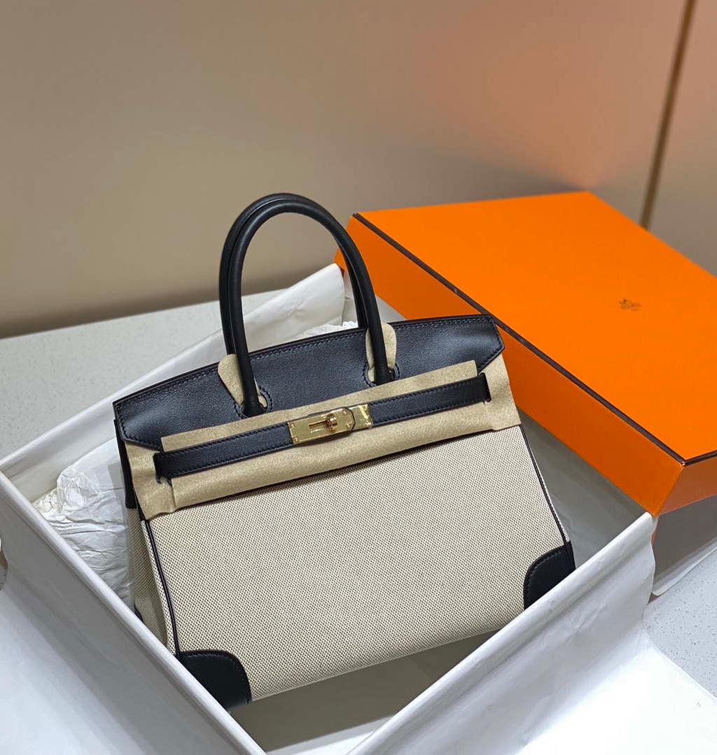 Hermes Birkin Tote Bag Swift leather with canvas 285904