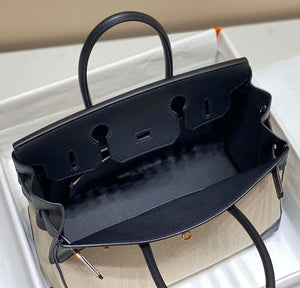 Hermes Birkin Tote Bag Swift leather with canvas 285904 - 30cm - View 9
