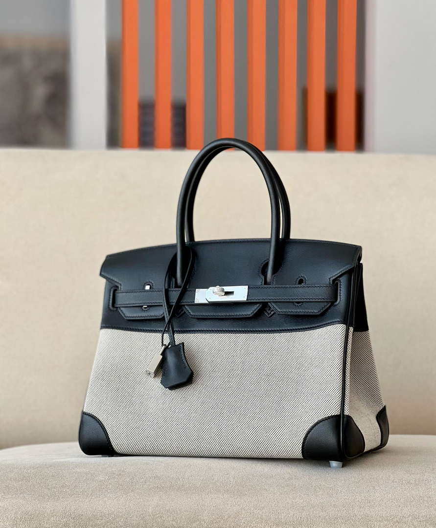 Hermes Birkin Tote Bag Swift leather with canvas 286001