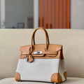 Hermes Birkin Tote Bag Swift leather with canvas 286003 - Gold / 25cm - View 1