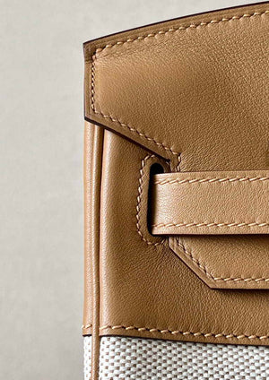 Hermes Birkin Tote Bag Swift leather with canvas 286003 - Gold / 25cm - View 18