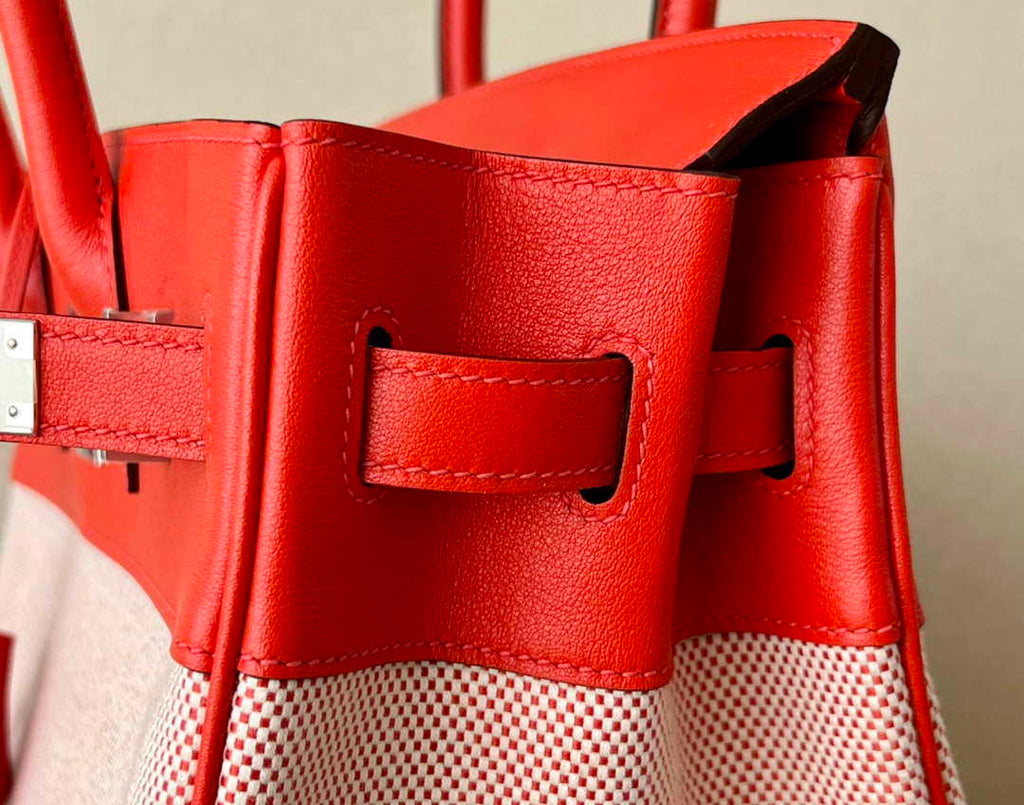 Hermes Birkin Tote Bag Swift leather with canvas 30cm 286004