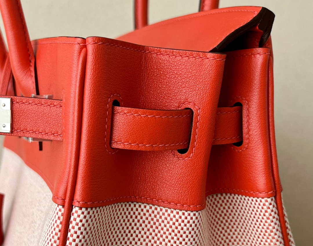 Hermes Birkin Tote Bag Swift leather with canvas 30cm 286004