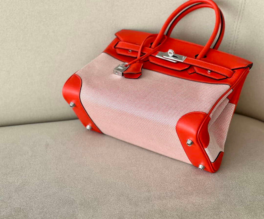 Hermes Birkin Tote Bag Swift leather with canvas 30cm 286004