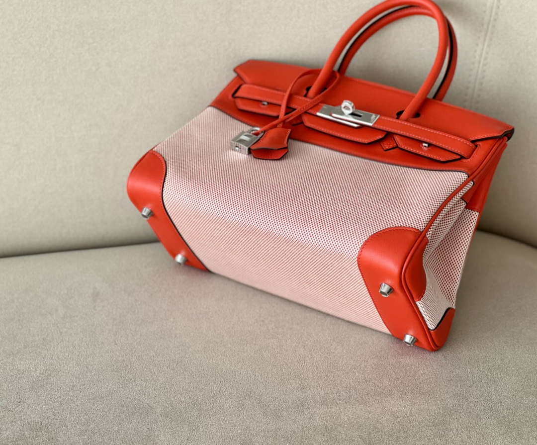 Hermes Birkin Tote Bag Swift leather with canvas 30cm 286004