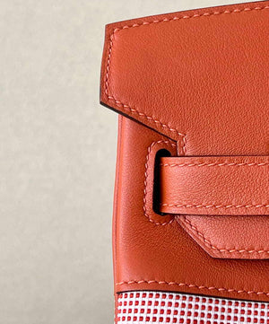 Hermes Birkin Tote Bag Swift leather with canvas 30cm 286005 - Default Title - View 4