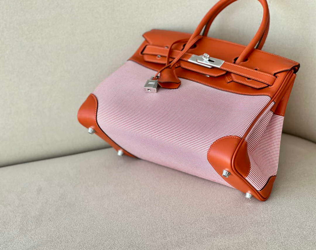 Hermes Birkin Tote Bag Swift leather with canvas 30cm 286005