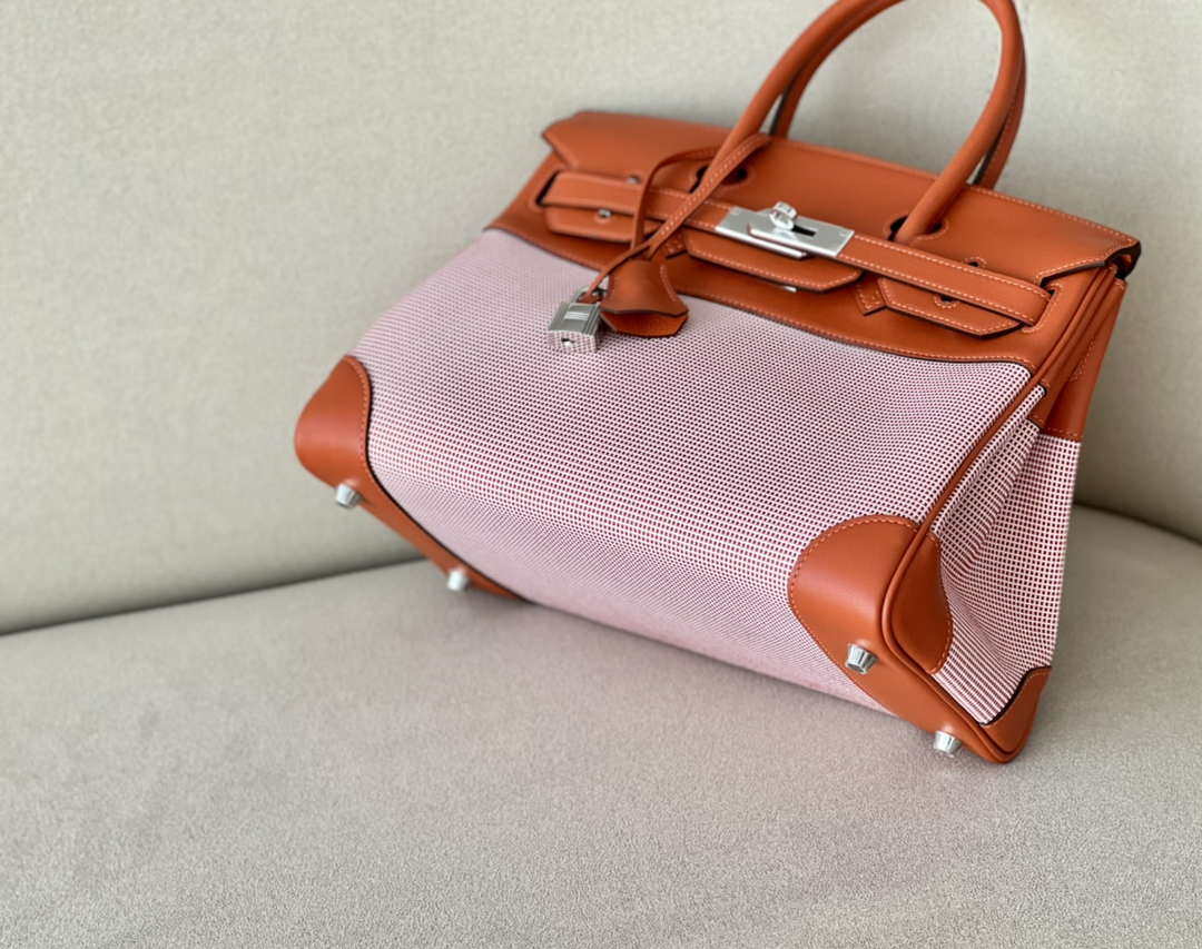Hermes Birkin Tote Bag Swift leather with canvas 30cm 286005