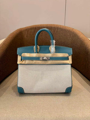 Hermes Birkin Tote Bag Swift leather with canvas 286008 - Gold / 25cm - View 2