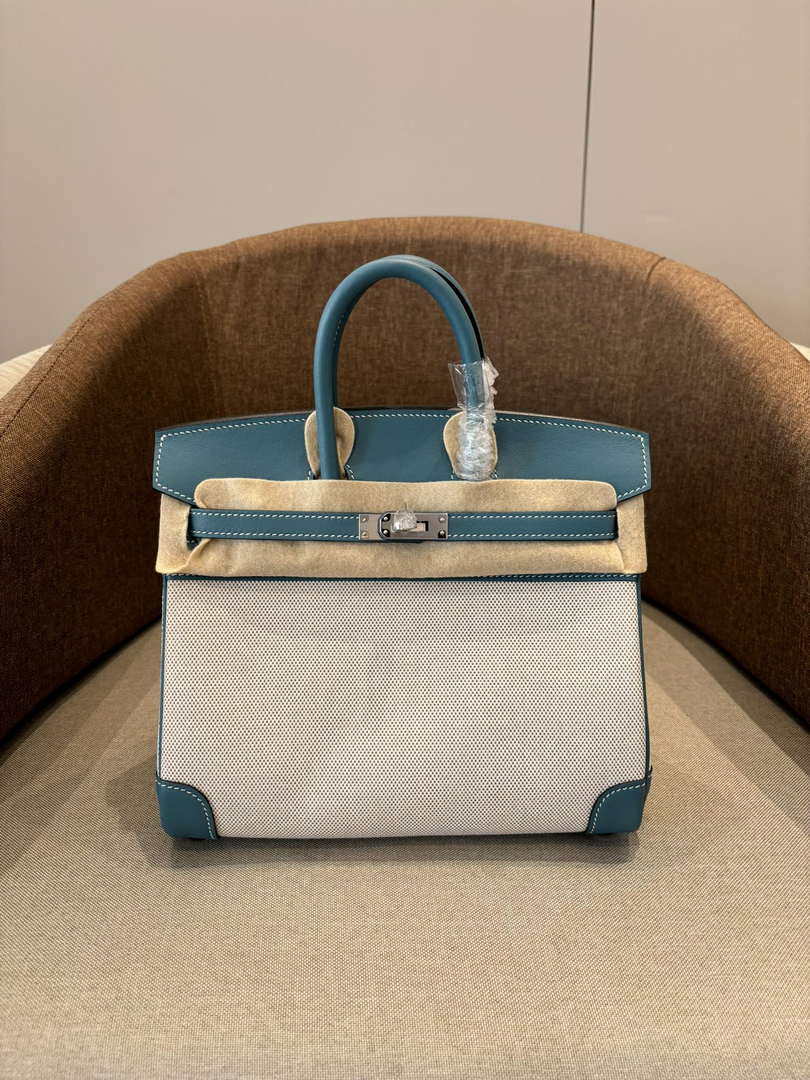 Hermes Birkin Tote Bag Swift leather with canvas 286008 - Gold / 25cm - View 2
