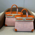 Hermes Birkin Tote Bag Swift leather with canvas 286009 - Gold / 25cm - View 1
