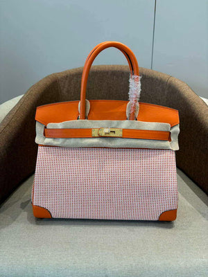 Hermes Birkin Tote Bag Swift leather with canvas 286009 - Gold / 25cm - View 2