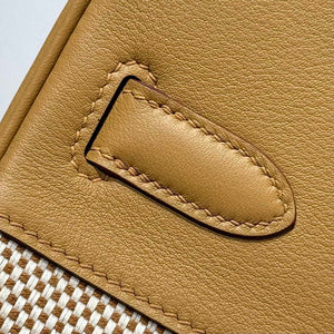 Hermes Birkin Tote Bag Swift leather with canvas 286012 - Gold / 25cm - View 5