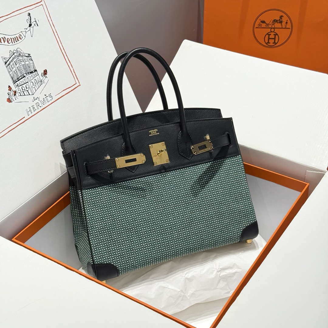 Hermes Birkin Tote Bag Swift leather with canvas 286014
