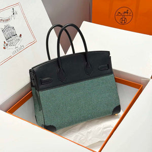 Hermes Birkin Tote Bag Swift leather with canvas 286014 - Gold / 25cm - View 12