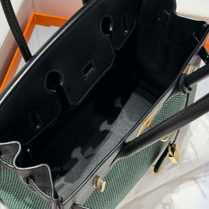 Hermes Birkin Tote Bag Swift leather with canvas 286014 - Gold / 25cm - View 18