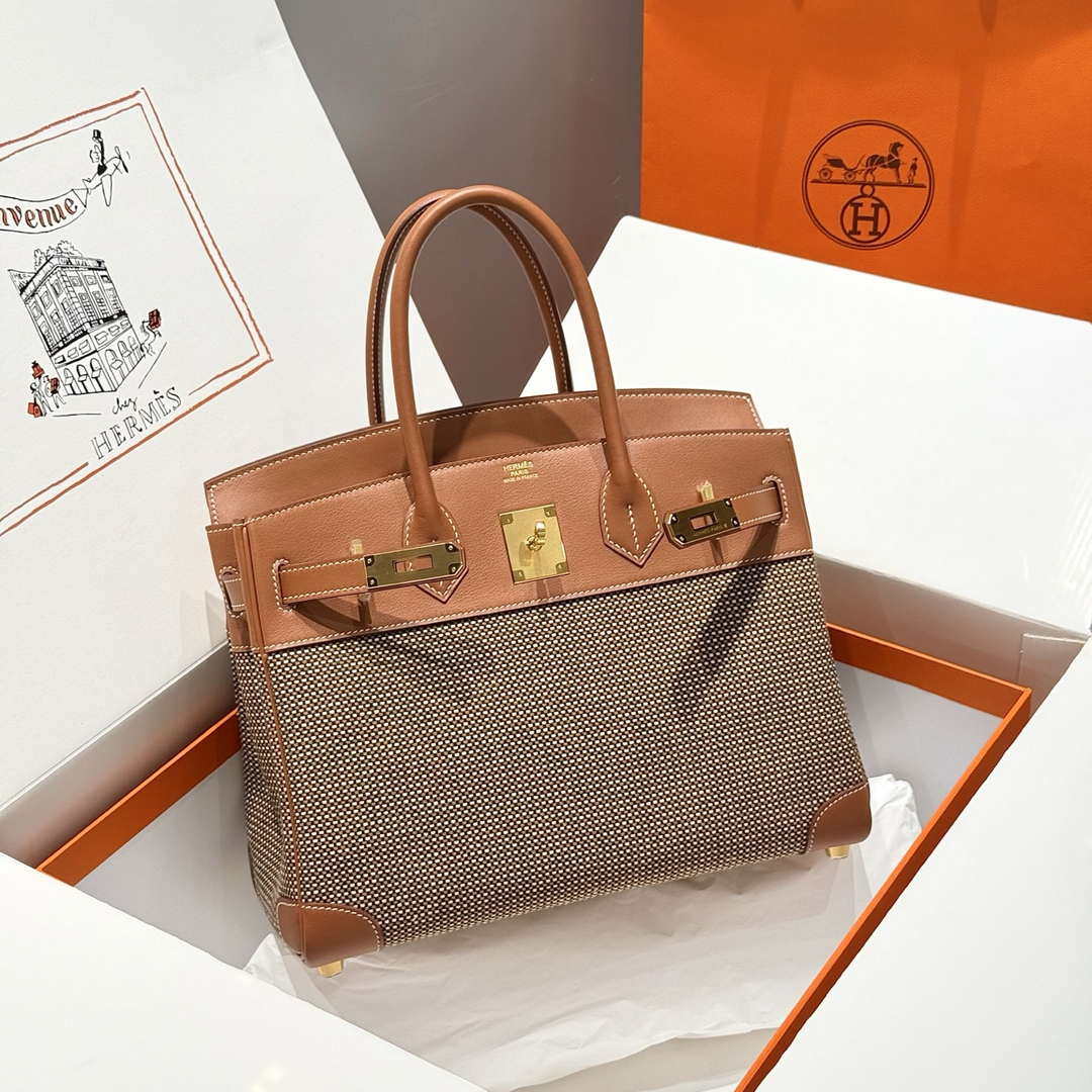 Hermes Birkin Tote Bag Swift leather with canvas 286015