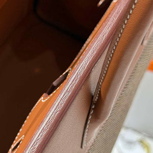Hermes Birkin Tote Bag Swift leather with canvas 286015 - Gold / 25cm - View 6