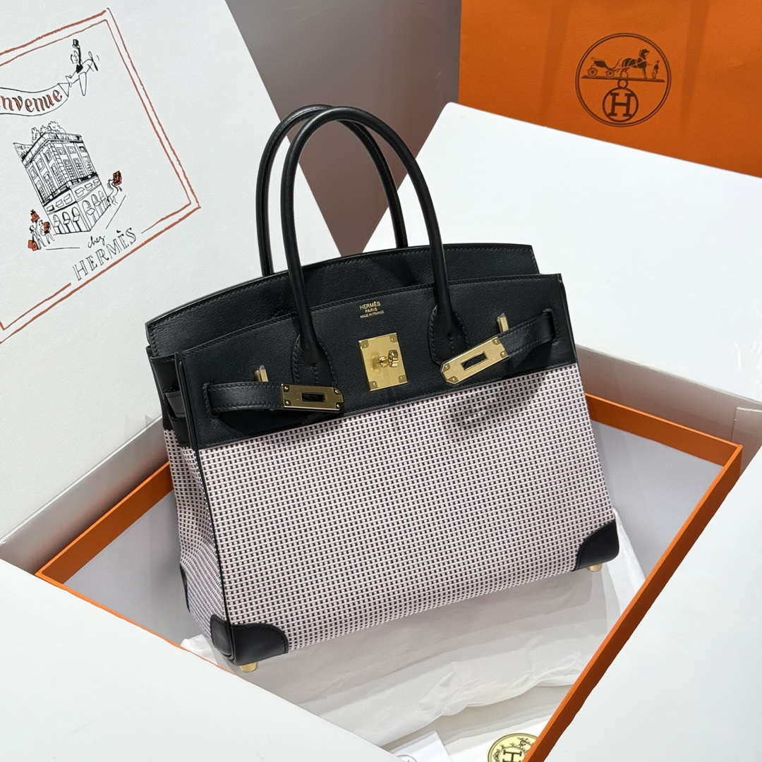Hermes Birkin Tote Bag Swift leather with canvas 286016