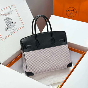 Hermes Birkin Tote Bag Swift leather with canvas 286016 - Gold / 25cm - View 11
