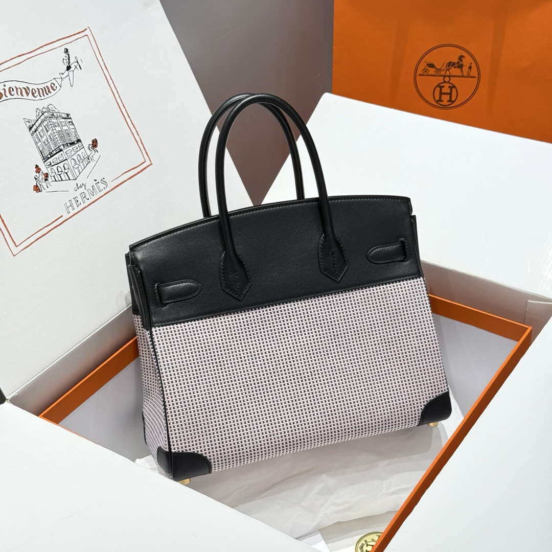 Hermes Birkin Tote Bag Swift leather with canvas 286016