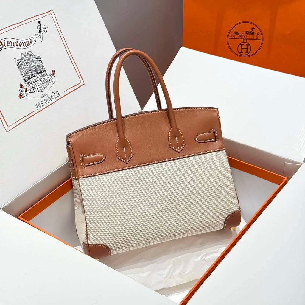 Hermes Birkin Tote Bag Swift leather with canvas 286017