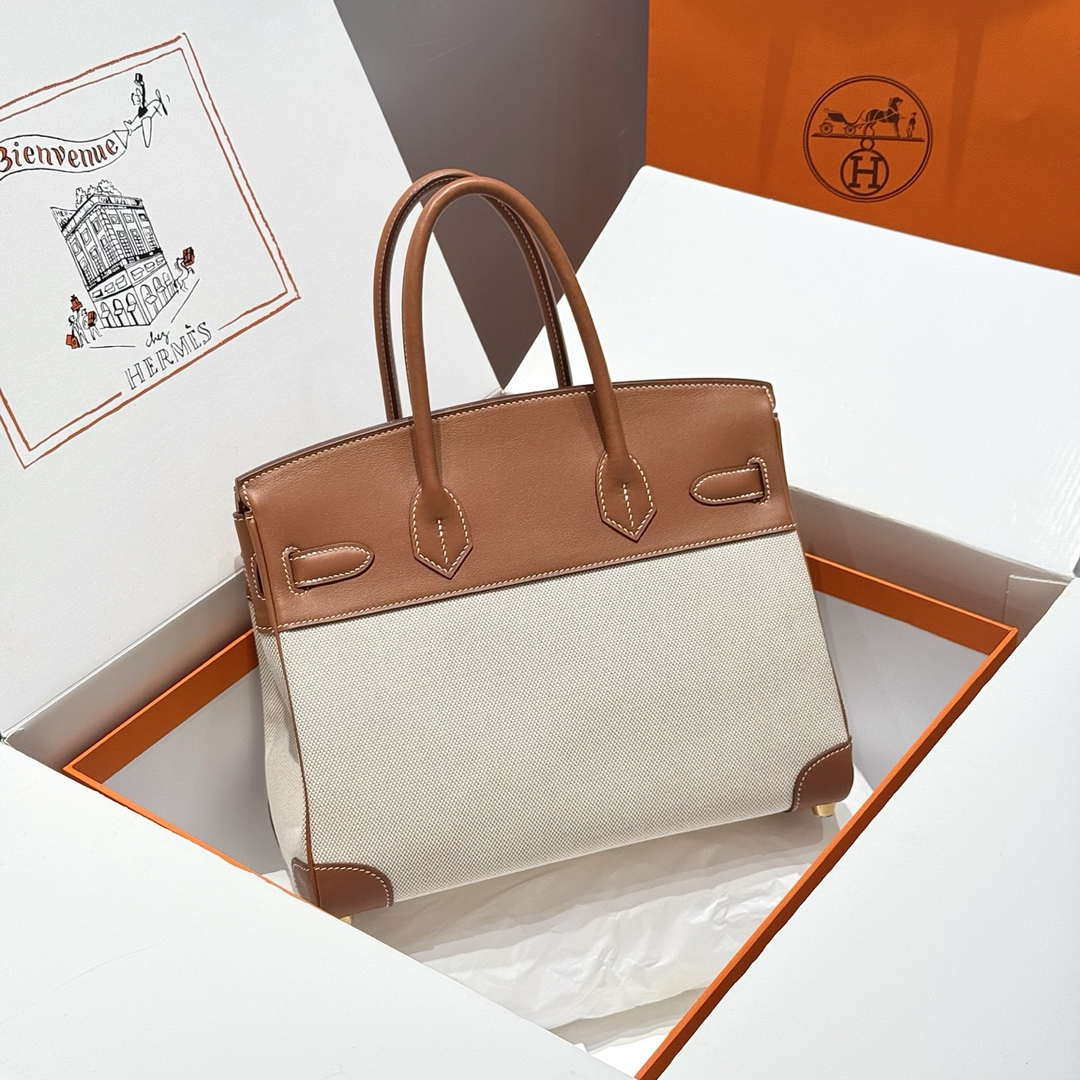 Hermes Birkin Tote Bag Swift leather with canvas 286017