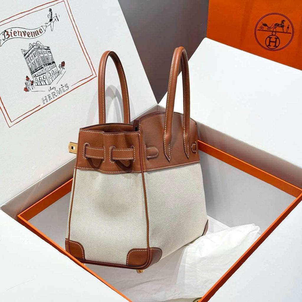 Hermes Birkin Tote Bag Swift leather with canvas 286017