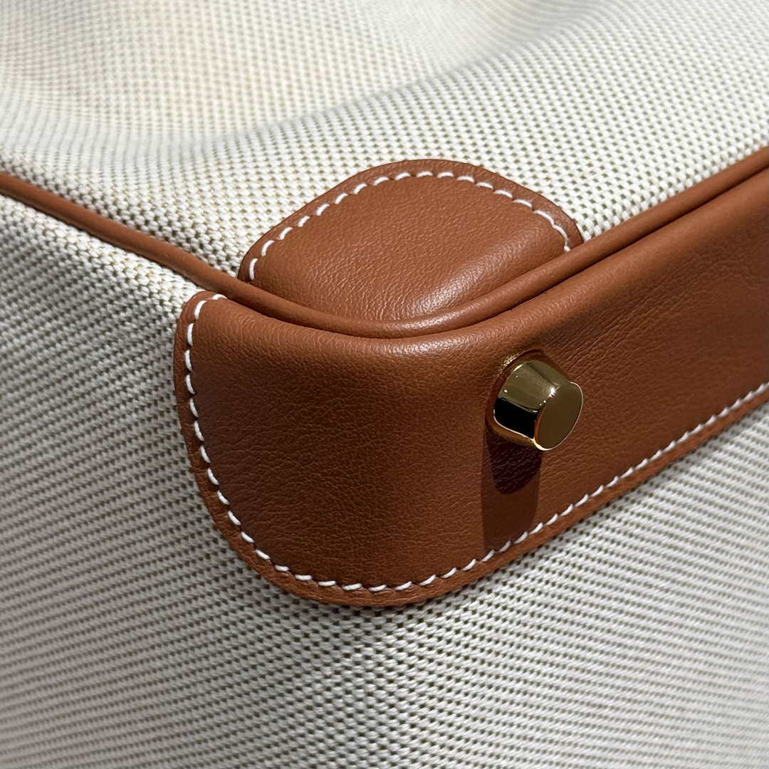 Hermes Birkin Tote Bag Swift leather with canvas 286017 - Gold / 25cm - View 17