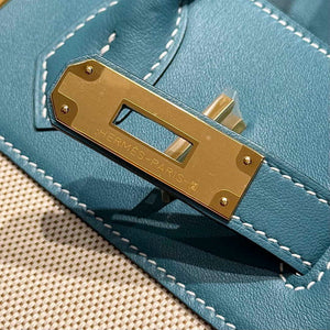 Hermes Birkin Tote Bag Swift leather with canvas 286019 - Gold / 25cm - View 6