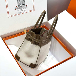 Hermes Birkin Tote Bag Swift leather with canvas 286020 - Gold / 25cm - View 3