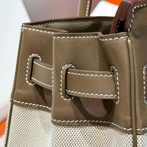 Hermes Birkin Tote Bag Swift leather with canvas 286020 - Gold / 25cm - View 7
