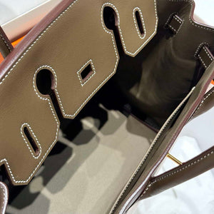 Hermes Birkin Tote Bag Swift leather with canvas 286020 - Gold / 25cm - View 9