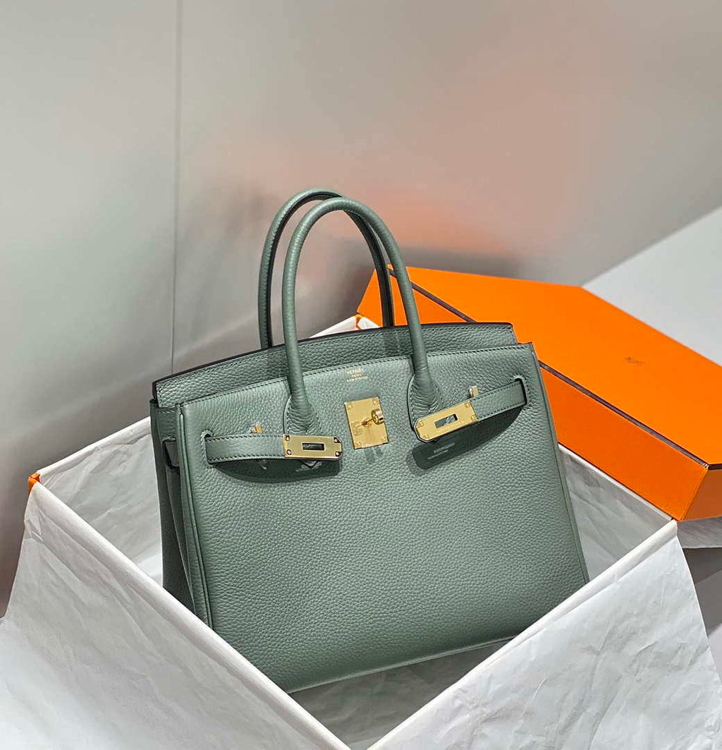 Hermes Birkin Tote Bag Togo Leather 28600 Almond Green