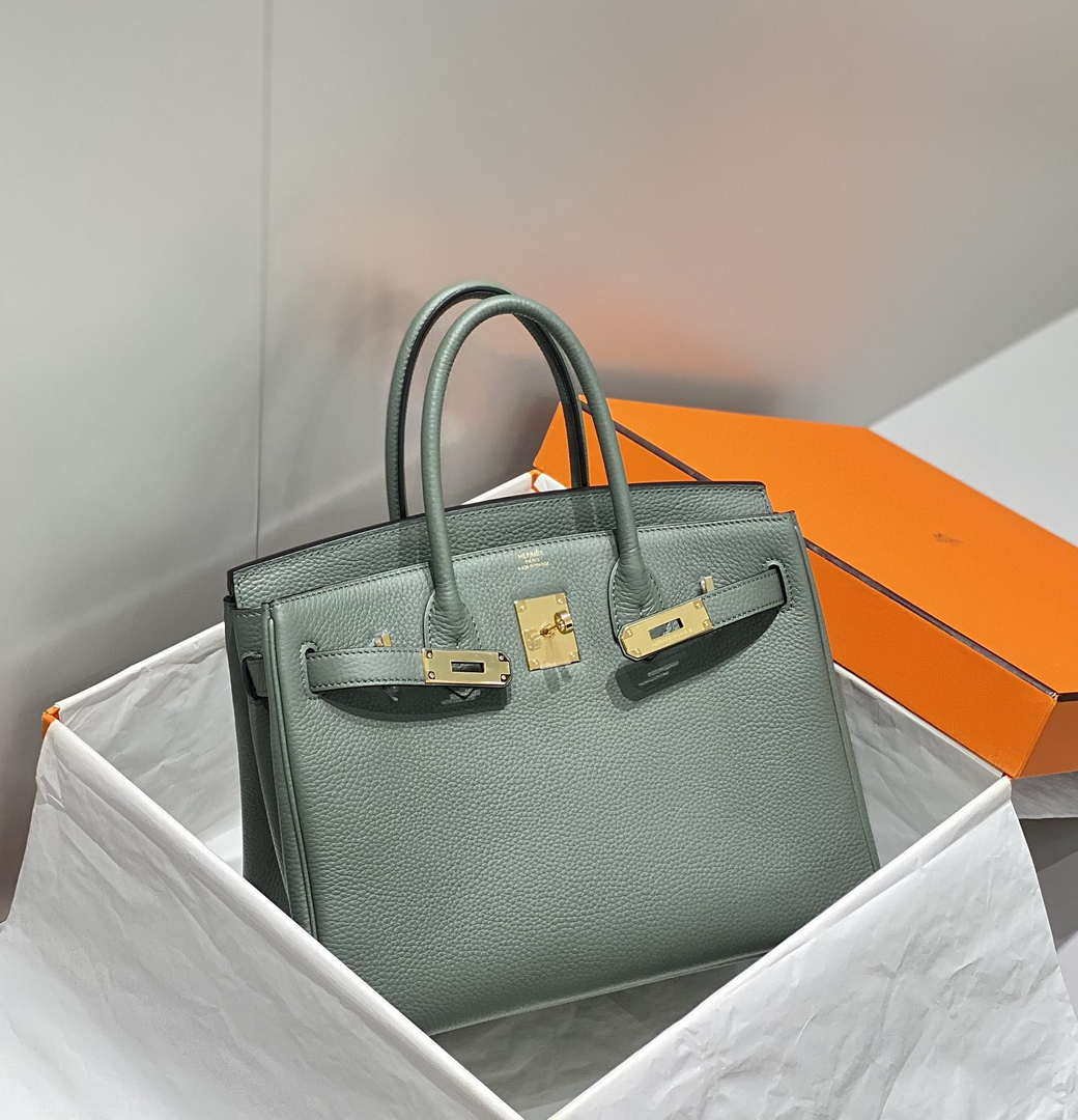 Hermes Birkin Tote Bag Togo Leather 28600 Almond Green