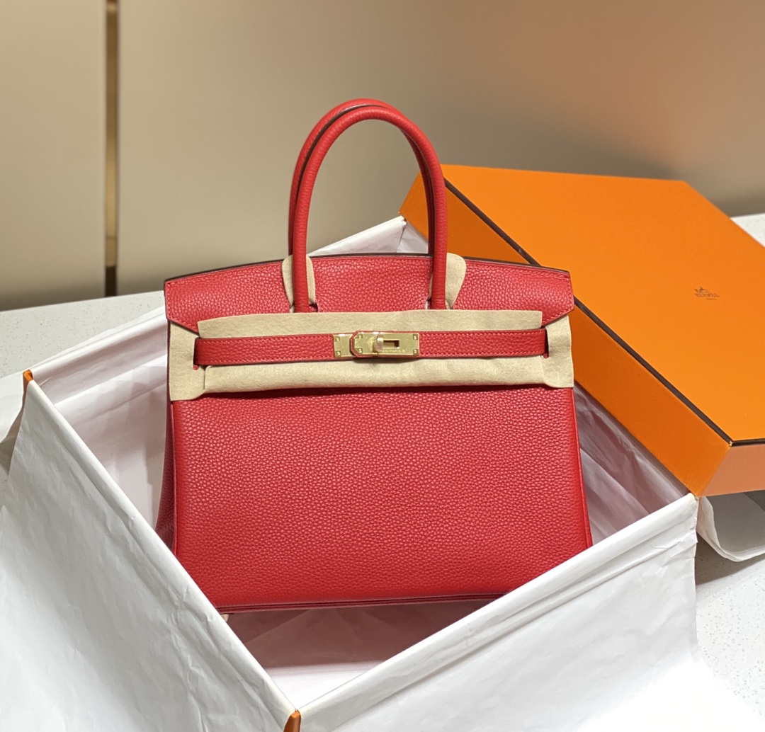 Hermes Birkin Tote Bag Togo Leather 28601 Red