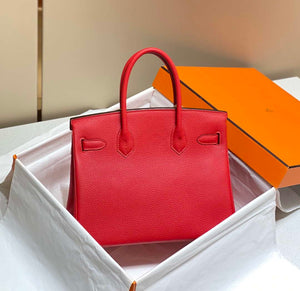 Hermes Birkin Tote Bag Togo Leather 28601 Red - 25cm - View 2